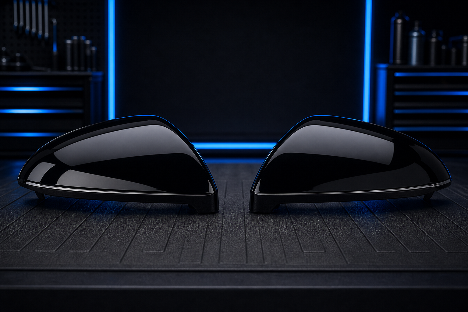 Coques de rétroviseur noir brillant