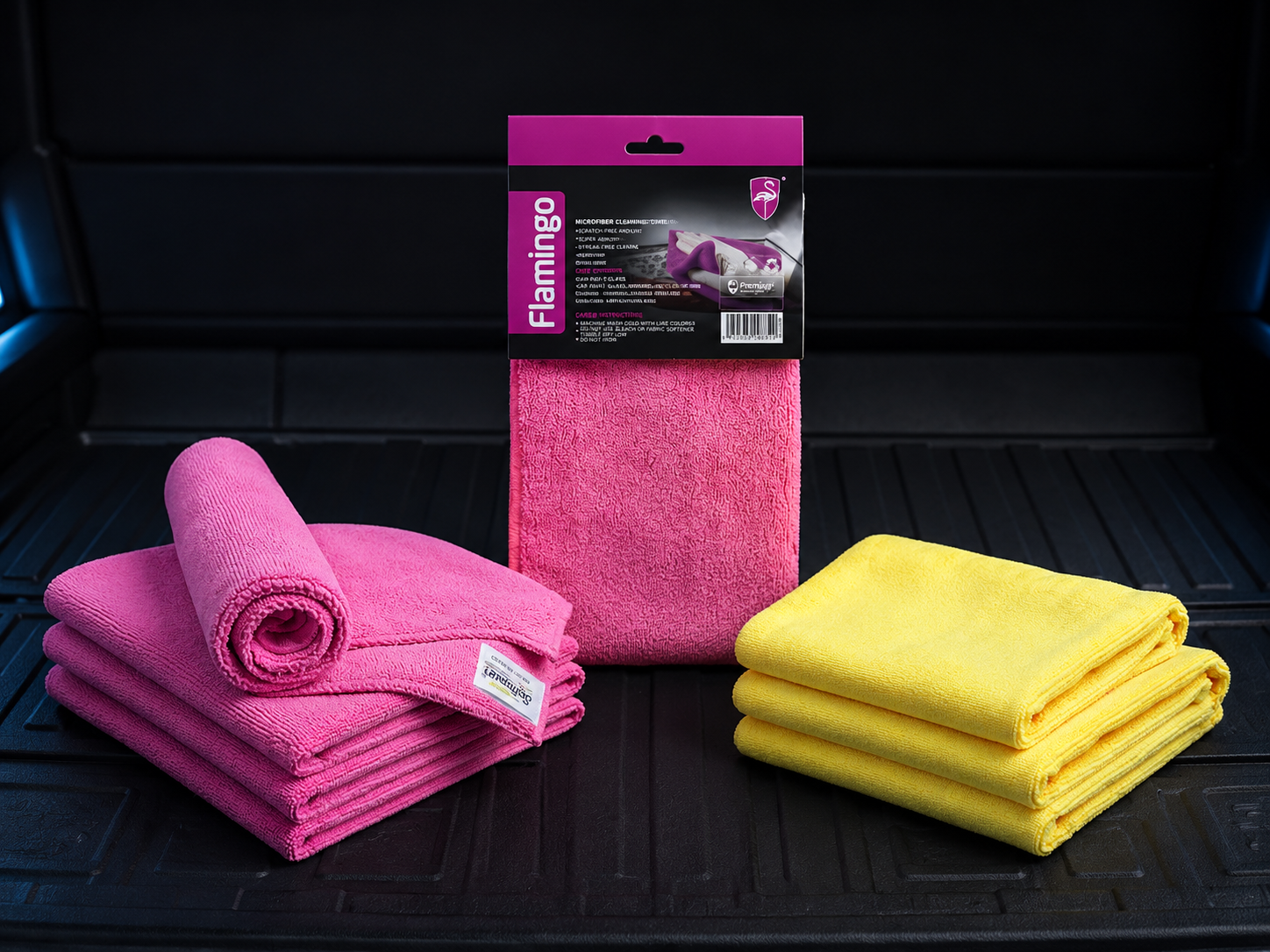 Flamingo Chiffon Microfibre Premium 40 x 30 cm - Rose / Jaune