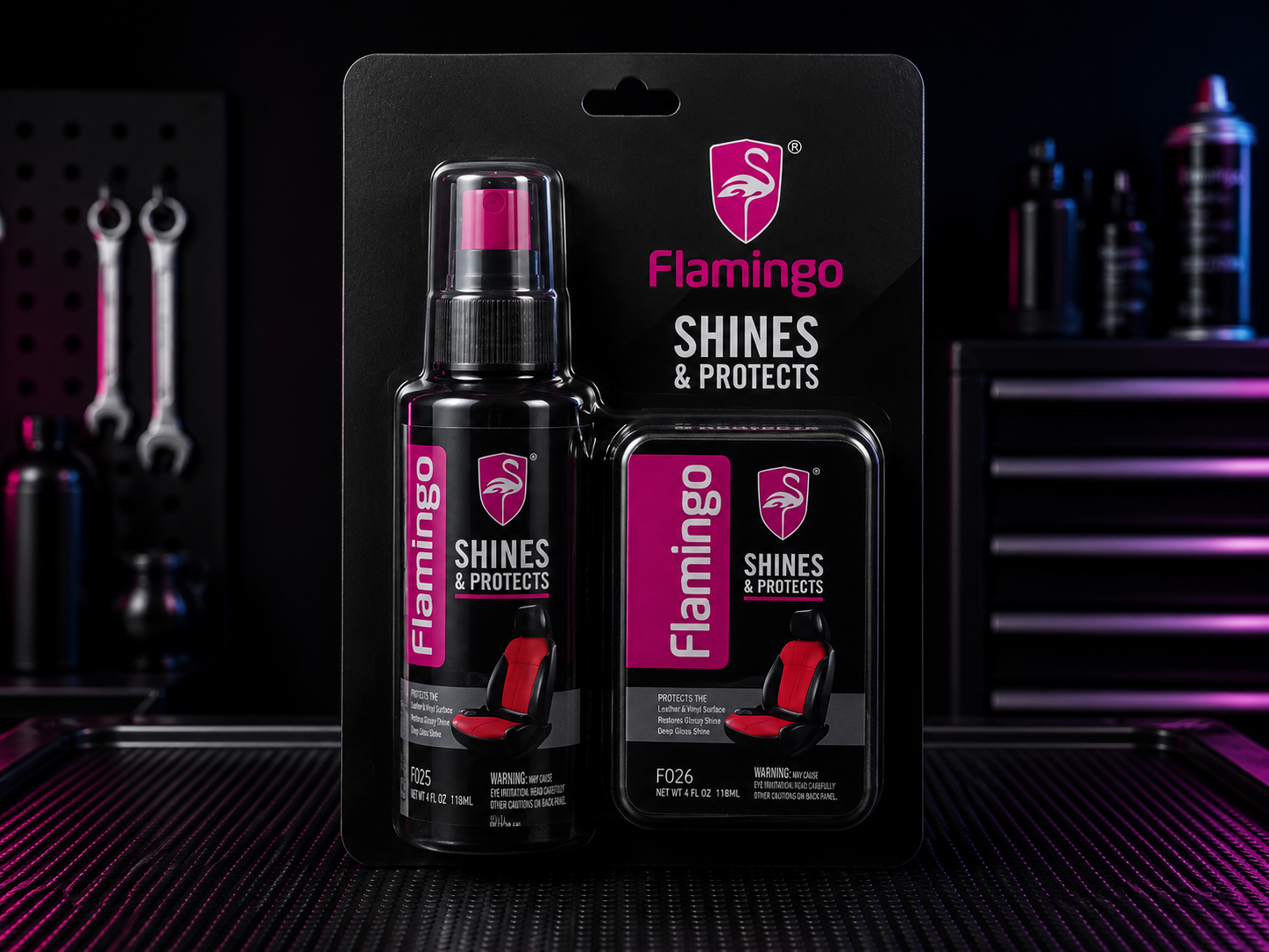 Flamingo Shines & Protects - Soin intérieur auto 118 ml
